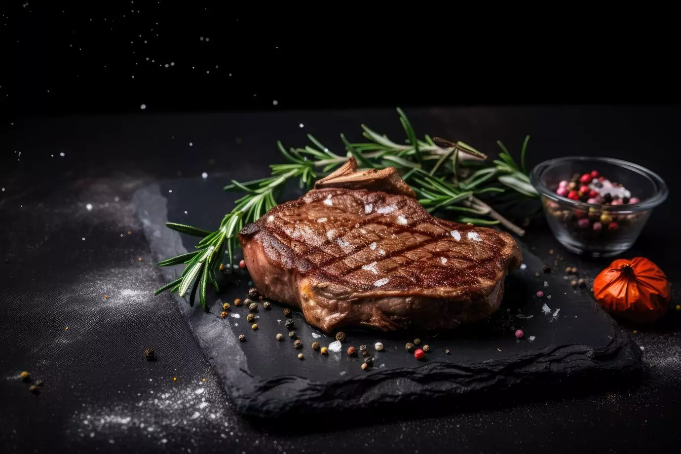 grilled-beef-steaks-with-spices-herbs-black-slate-black-background